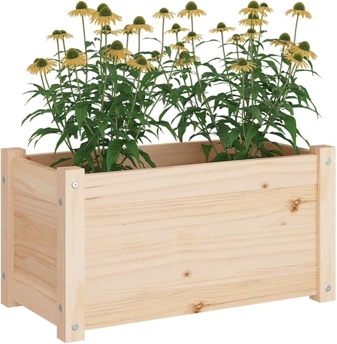 Wooden Garden Planter Box Outdoor Raised Garden Bed Garden Yard Wood Box for Vegetables Flowers Herbs and Succulents 23.6x12.2x12.2 Solid Wood Pine