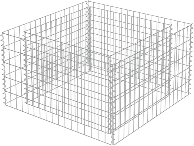 SKM Gabion Raised Gabion Raised Bed Galvanised Steel 35.4x35.4x19.7