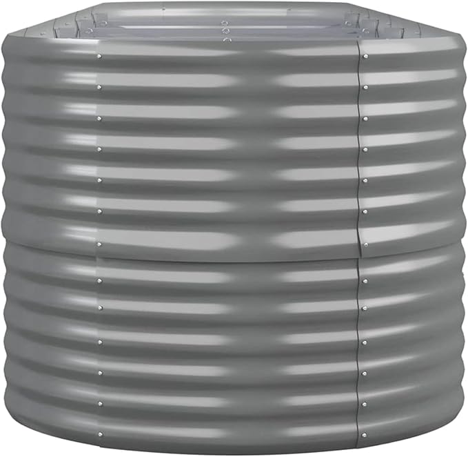 REWIS Garden Raised Bed Planter Raised Beds Raised Planter Box Planters for Outdoor Plants Garden Beds Powder-Coated Steel 144.9x31.5x26.8 Gray
