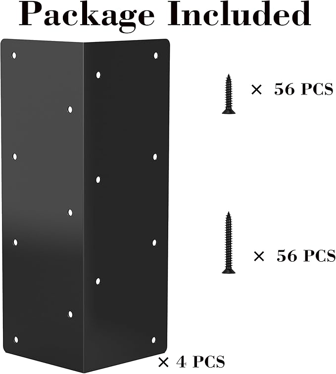 Set of 4 Metal Raised Garden Bed Corner Brackets - Rust Resistant Connectors with Matching Screws - Solid Metal Bed Corners for DIY Gardening