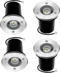4PCS Ground LED Landscape Lights - Outdoor Recessed Spot Light IP67 Waterproof Garden Buried Lamp 1W LED Floor Spotlight for Garden Driveway Deck Step Lighting(Yellow Light1W(12V))
