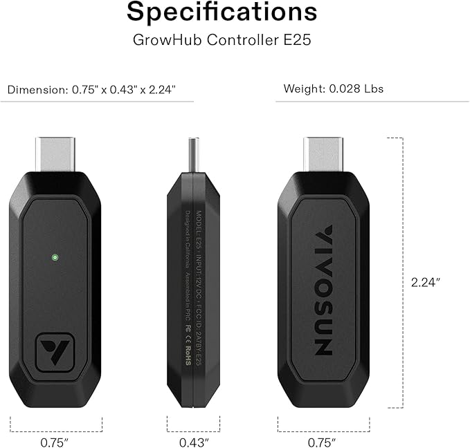 VIVOSUN AeroLight Wing AW200SE and GrowHub Controller E25 for Grow Tent Cooling Ventilation Lighting Supports Smart Grow System Devices Easy to Install &amp Use WiFi App Controllable for 2x4/3x3 G