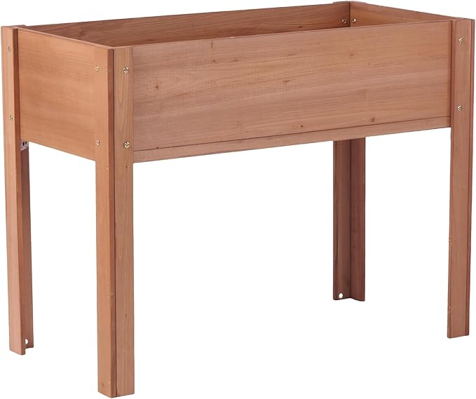 Raised Garden Bed with Legs Elevated Wooden Planter Box for Outdoor Plants Flowers Fruits Vegetable Herb Growing