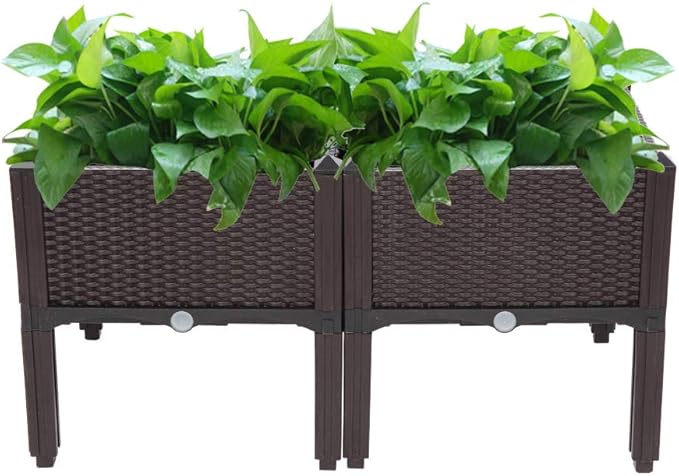 Raised Garden Bed with Legs Planters for Outdoor Plants Planter Box Elevated Garden Boxes Plant pots Perfect for Garden Patio Balcony Deck to Planting Flowers (Brown)