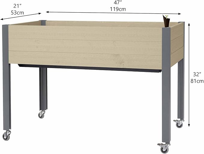 CedarCraft Self-Watering Raised Garden Bed (21 x 47 x 32H) - Container Gardening with The Convenience of a Self-Watering Irrigation System. Made in Canada.