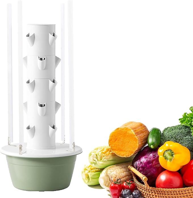 Hydroponics Growing System 20/28/36 PlantsIndoor Vertical Tower Garden System KitHydroponic Germination Kit Nursery Germination Kit for Gardening Lover 5LayerLED