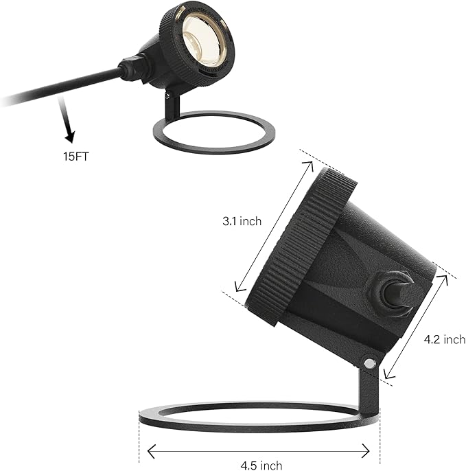 VENUS MANUFACTURING 14PK LED Outdoor Low Voltage Landscape Light Kits with 2 Pack Black 5.4 Watt Pond Lights &amp 6 Pack 1.5 Watt Spotlights and 6 Pack 20W Pathway Lights for Garden Lights