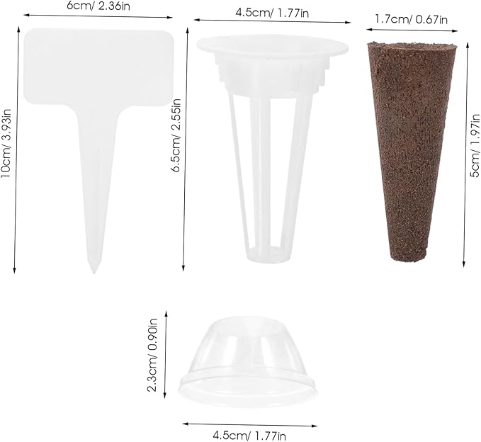 Kisangel 4sets Indoor Grow Kit Hydroponics System Hydroponic Bucket Grow Baskets Humidity Domes for Easy Plant Care