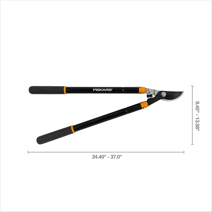 Fiskars Loppers for Tree Trimming Heavy Duty with Extendable Handle (24.5-37 Range) Sharp Bypass Steel Blade Tree Branch Cutter up to 1.5-Inch Diameter Cut Capacity
