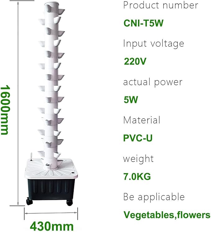 Hydroponics Growing System for Indoor Gardening - Vertical Aeroponic Tower Garden to Grow Herbs Fruits Vegetables - Aero Gardening System