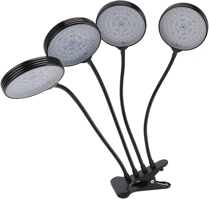 LED Grow Light 60W 4 Head LED Plant Growing Lights USB Power Supply Clip On Grow Lamp with 5 Dimmable Light Modes for Indoor Plants