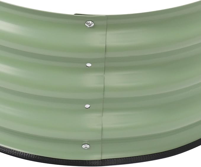 Raised Planter Box Round Metal Raised Bed Garden Bed Kit Above Ground Garden Box Round Galvanized Outdoor Planter Box for Gardening Vegetables Flowers Fruits Herbs