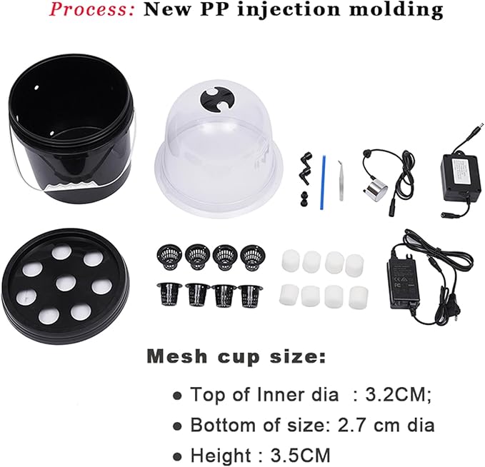 Hydroponics Seedling Cloning System Kit - 8 Holes 5L Mist Cultivating Seedling Box for Indoor and Outdoor Garden Vegetables