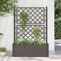 Garden Raised Bed with Trellis Self Watering System Weather Resistant Planter Vegetable Herb Flower Growing - Mocha 39.4 x 16.9 x 55.9