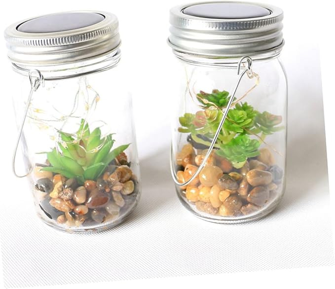 Happyyami Solar Lights Decorative Outdoor Hanging Plant Bottle Lamp Wide Mouth Jar Energy Efficient Led Lights