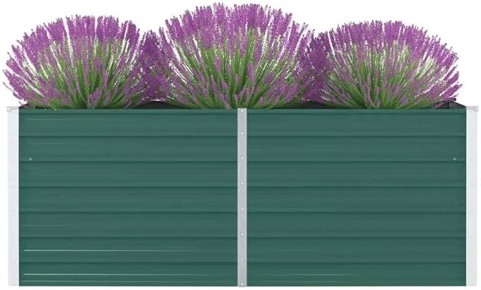 SKM Raised Garden Bed 160x80x45 cm Galvanised Steel Green (Weight-9KG)
