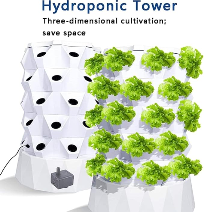 48/64/80Pots Hydroponics Tower Growing Indoor Plant Water Cycle Garden Growing Vertical Hydroponic Pineapple Aeroponic Tower Hydroponic Growing Kits6Floors