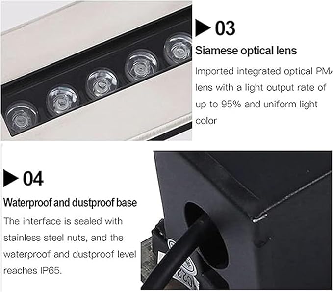 Outdoor Recessed LED Spotlight - Buried Yard Lamp AC 85-265V Rectangular Linear Underground Lights IP67 Waterproof Landscape Spotlights for Step Fence Garden Pathway(Yellow Light3W)