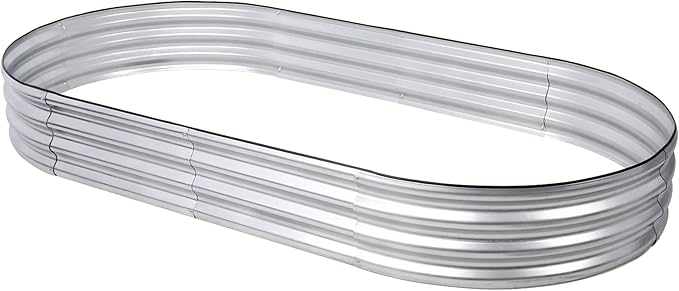 7x3x1 FT Galvanized Raised Garden BedOutdoor Oval Metal Planter BoxLarge Raised Garden BedVegetables Growing Planter for Backyard Patio Gardener