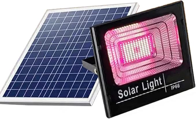 Solar LED Grow Lights Rechargeable Full Spectrum Floodlight Plant Growing Light Waterproof Phytolamp for Indoor Outdoor Plants Flower Seedlin with Remote Control and USB Charging60W