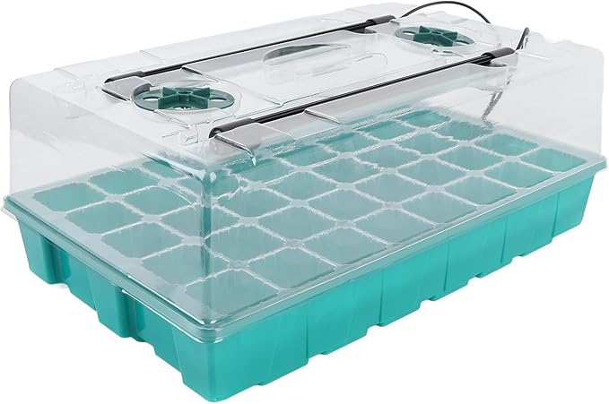 CHICIRIS Plant Starter Kit Seed Starter Tray with Grow Light and Humidity Dome Transparent Design for Indoor Plants Full Spectrum Light Customizable Lighting Drainage Design