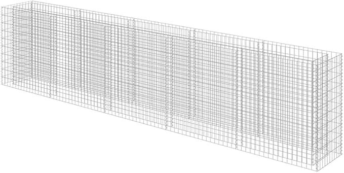 Gabion Raised Bed Silver Galvanized Steel 177.2x19.7x39.4 in Gardening Pots &amp Planters 143564
