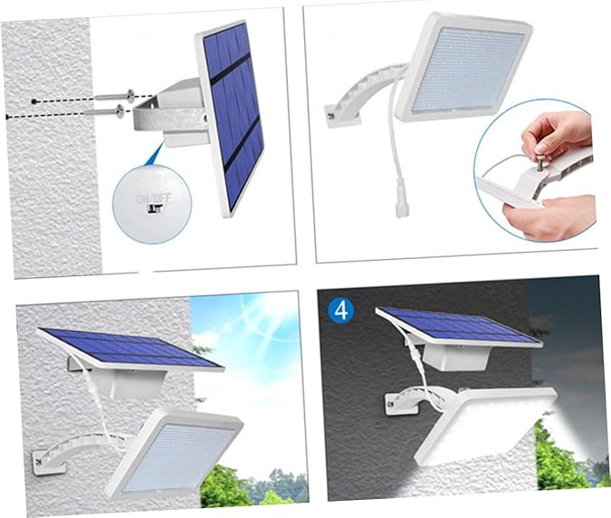 Solar Wall Light for Garden Patio Stairway Practical Split Design for Outdoor Landscape Illumination White