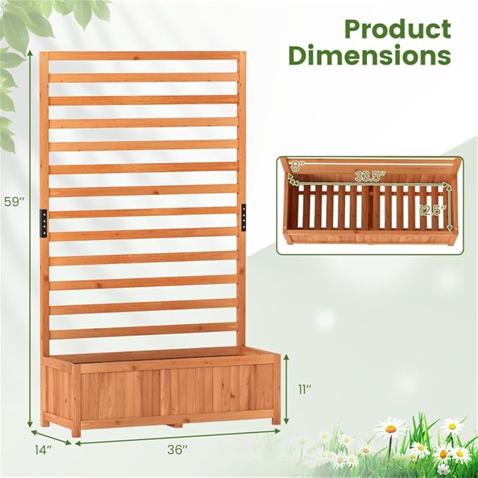 Elevated Garden Bed with Trellis Planter Box for Climbing Plants Complete Gardening Kit Climbing Plant Planter Raised Garden Bed with Climbing Trellis Tall Garden Beds for Vegetables and Flowers
