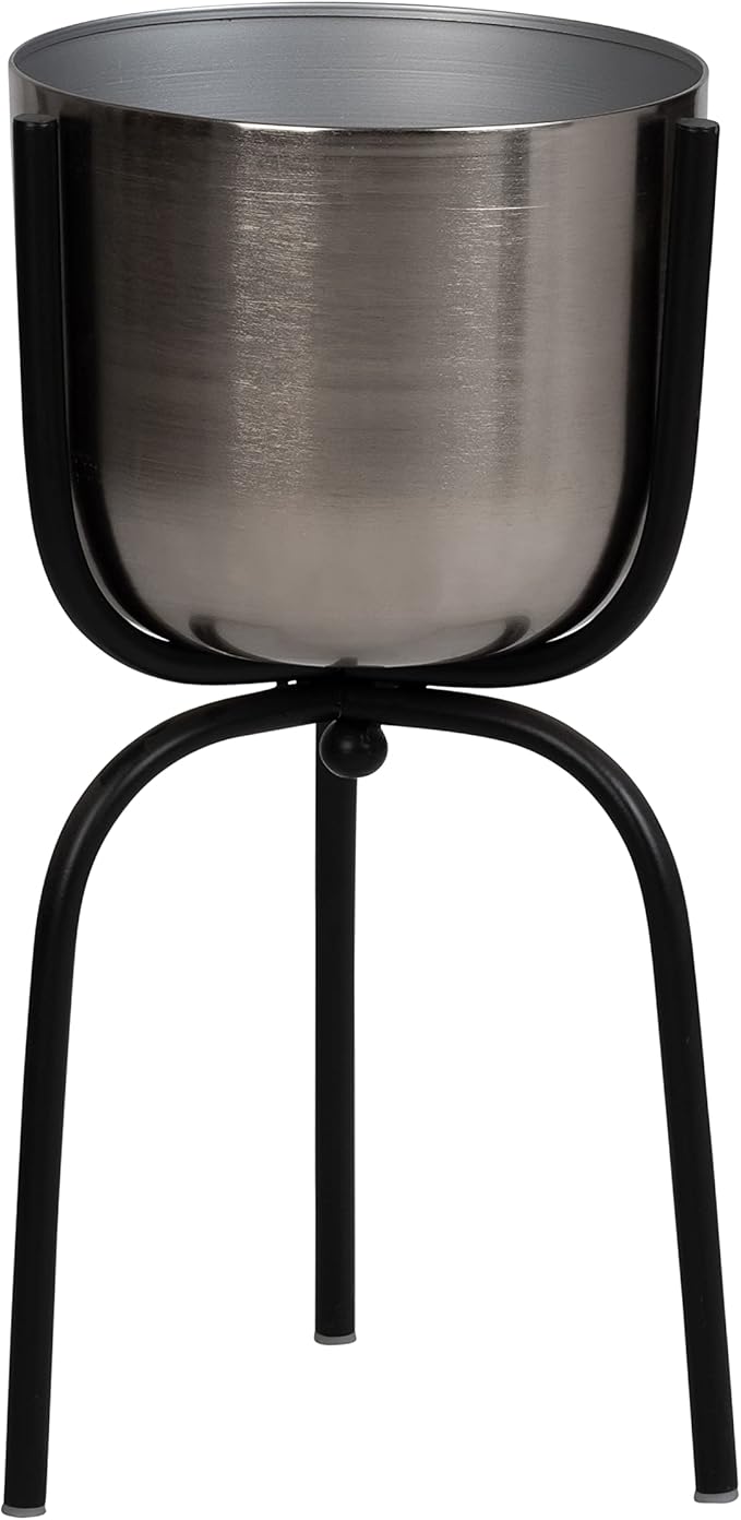 Metal 20 Planter ON Tripod SilverBlack
