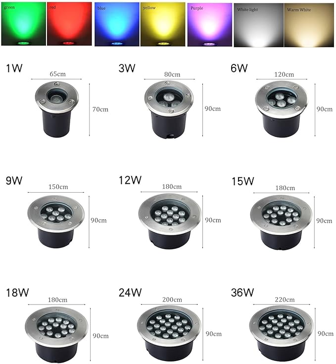 4Pcs Outdoor Courtyard Underground Lights - Recessed Led Spotlights Ip65 Waterproof Outdoor Recessed Led Spotlight Low Voltage In-Ground Led Landscape Lights Step Unde-Red-1W12V
