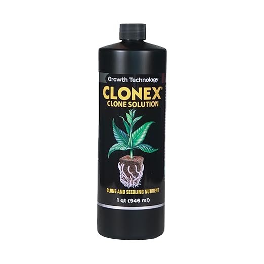 Clonex Clone Solution Professional-Grade Nutrient Formula for Seedlings Cuttings and General Use. Feeds Young Plants Helps Promote Growth &amp Rapid Root Development - 1 Quart