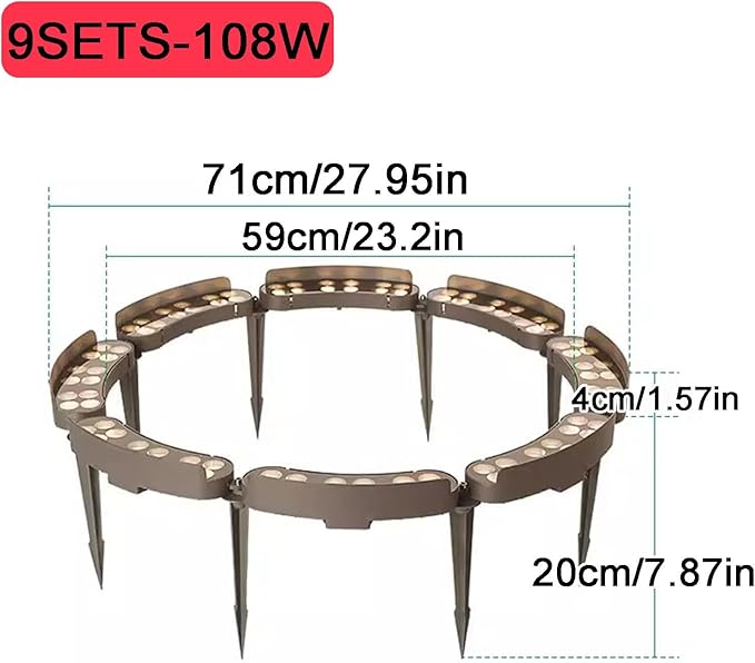 IP65 LED Ring Tree Lights with Ground Plug for Landscape Lighting Courtyards(Cool Light Lamp8SETS)