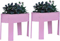 Galvanized Raised Garden Bed 24x10.5x17.5 Inch 2pcs Elevated Metal Planter Box with Legs for Vegetable Flower Herb Outdoors Backyard Patio Balcony 2pcs Pink