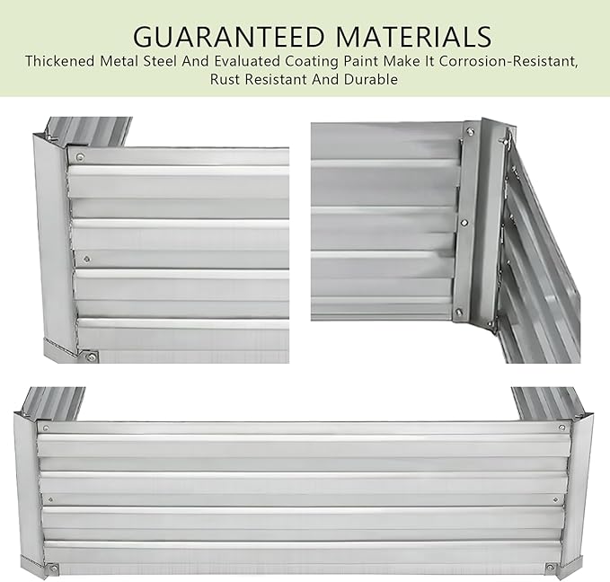 Raised Garden BedGalvanized Raised Beds for Gardening6ft x 3ft Outdoor Metal Raised Bed Planter Boxes Kit for VegetablesFlowers Herbs