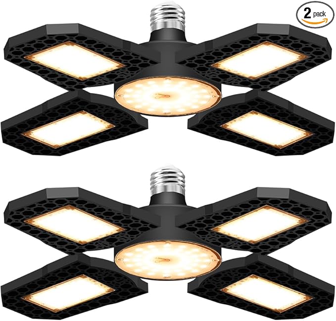 2Pack 1000W Foldable Full-Spectrum Plant Growth Lights E26/E27 LED Greenhouse Hydroponic Lamps Indoor Plant Luminaires Sunlight Spectrum for Herb Vegetable Cultivation Growth Chamber Supplement Light
