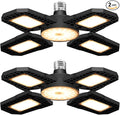 2Pack 200W Full Spectrum Plants Grow Lamp E26/E27 Indoor Planting Fill Lights with 4 Adjustable Panels 100-277V Greenhouse Tent Hydroponics Sunlight Vegetable Flower Succulents Seed Germinate Lighting