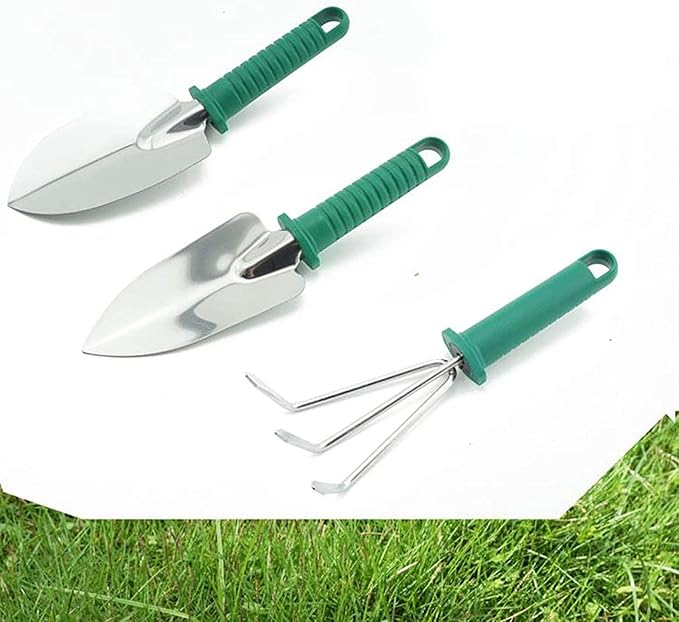 10 PCS Garden Hand Tools Set Planting KitGarden Work Tool with Carrying Case Gardening Tools with Water Proof and Never Mould ToteHandle Rake Weeder Trimmer Scissors Garden Hand Tool Belt Suitcase
