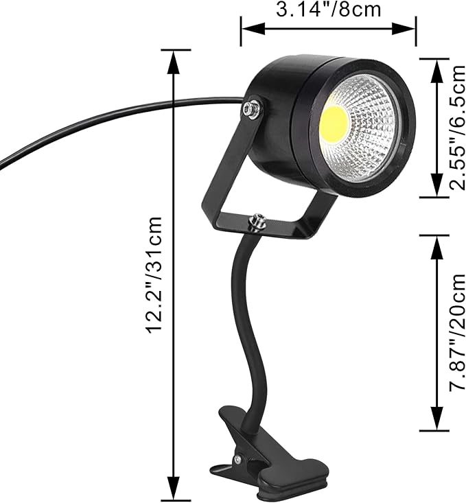 Kiven IP65 Waterproof LED Landscape Up Down Ligh LED Decorative Spotlight Lamp with Plug-in Cord and Timer for Indoor Outdoor Yard Plants Advertising Board LED Lawn Light - Black (10W Warm White)