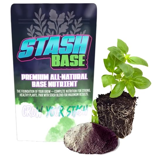 Stash Base Premium All-Natural Nutrient (2.2-4-2.3) – Vegetative Stage Soil Amendment &amp Fertilizer with Biochar Crustacean Meal &amp Kelp – Boosts Root Growth &amp Stem Strength (15 lbs)
