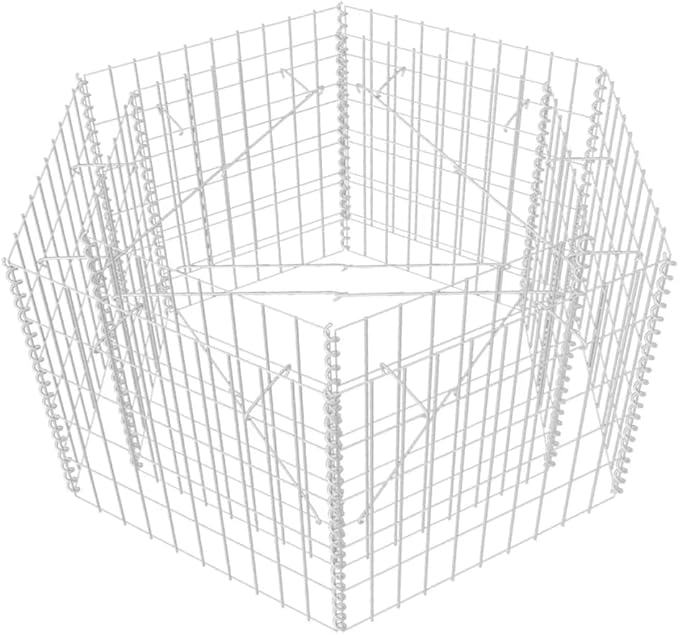 YAFF Gabion Raised Bed-HexagonalOutdoor Landscape for GardenBackyardPatioBalcony39.4 x 35.4x 19.7