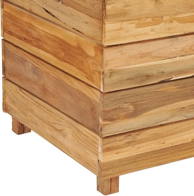 Raised Garden Bed Wooden Raised Bed Raised Garden Planter Box for Vegetables Flower Herb Gardening 59.1 x 15.7 x 21.7 Recycled Teak and Steel