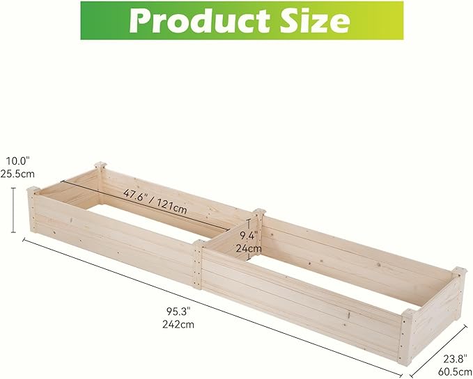 Raised Garden BedWooden Garden Bed Elevated Wood Planter Box Stand Patio Gardening Planter Grown Box for Backyard Patio Balcony w/Bed LinerNatural…