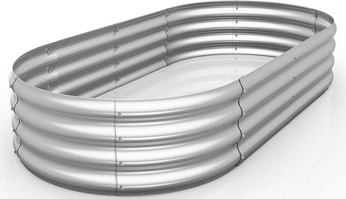 Raised Garden Bed Kit Galvanized Raised Planter Box Outdoor for Vegetables Large Bottomless Metal Raised Bed for Herb Growing Fruits Flower (4x2x1ft)