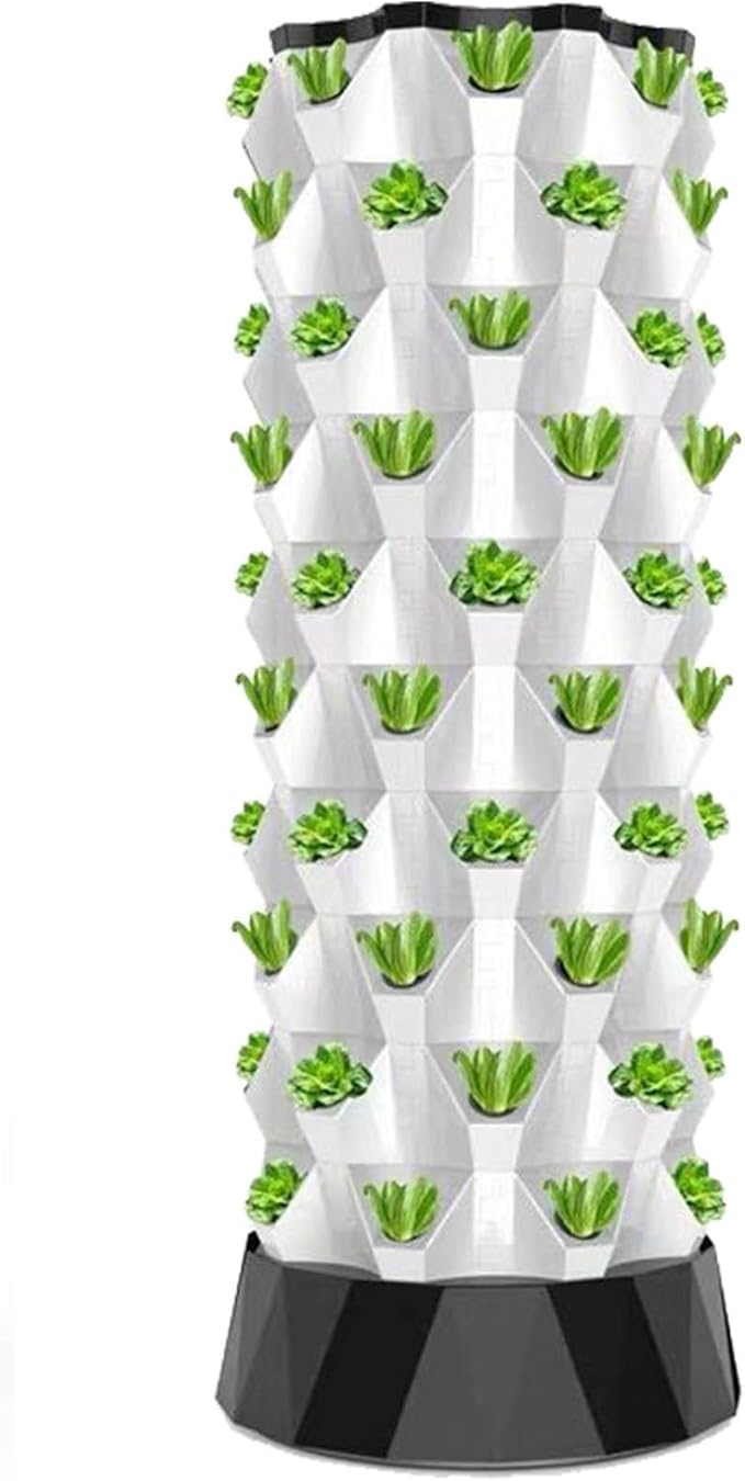 Hydroponic Tower Self-Watering Growing System48/64/80 Plant Vertical Garden Planter Indoor Smart Garden Kit with Hydrating Pump Timer Adapter10floors