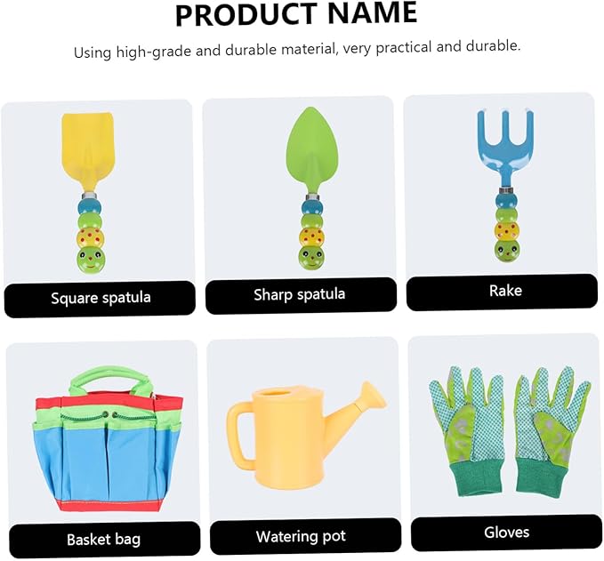 1set Boys and Girls Multi-Purpose Garden Tools Set Mini Planting Equipment for Toddlers Fun and Safe Gardening Tools for Brightly and Lightweight for Little Hands
