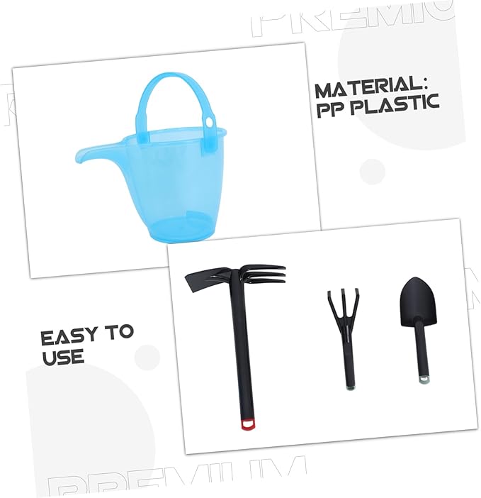 Multipurpose Garden Tool Set Lightweight PP Plastic Small Rake Shovel Fork for Beach Sand Play and Backyard Digging Safe Non-Slip Gardening