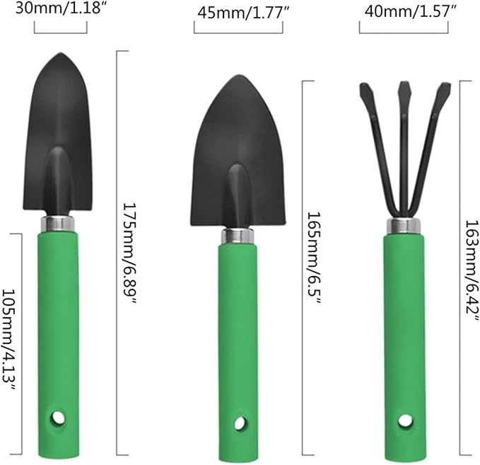 Garden ShovelGarden Trowel 3pcs Mini Garden Shovel Rake Spade Bonsai Tools Set Wooden Handle for Flowers Potted Plant Garden Tools (Color : 4)
