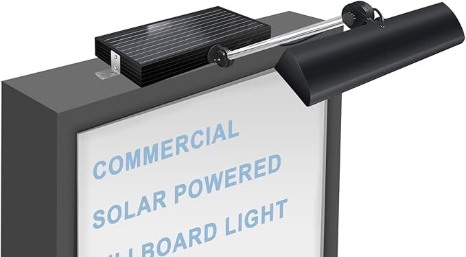 Solar Sign Light Billboard Light Solar Powered 210 LED 1300 LM Lights for Outdoor Signs Waterproof Black