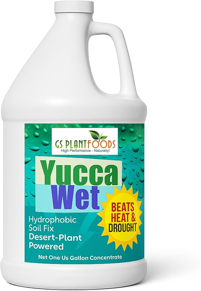 Wetting Agent - Surfactant - Liquid Yucca Extract for Plants Lawns &amp Soil - All Natural Plant Thirst Quench - Liquid Aeration Ground Loosener - 1 Gallon Concentrate