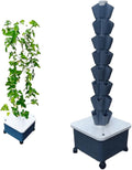 DIY Vertical Tower Planters with Multi-layer Detachable PP Colonization Cups Indoor Soilless Vegetable Planting Hydroponic System(Gray8th floor)
